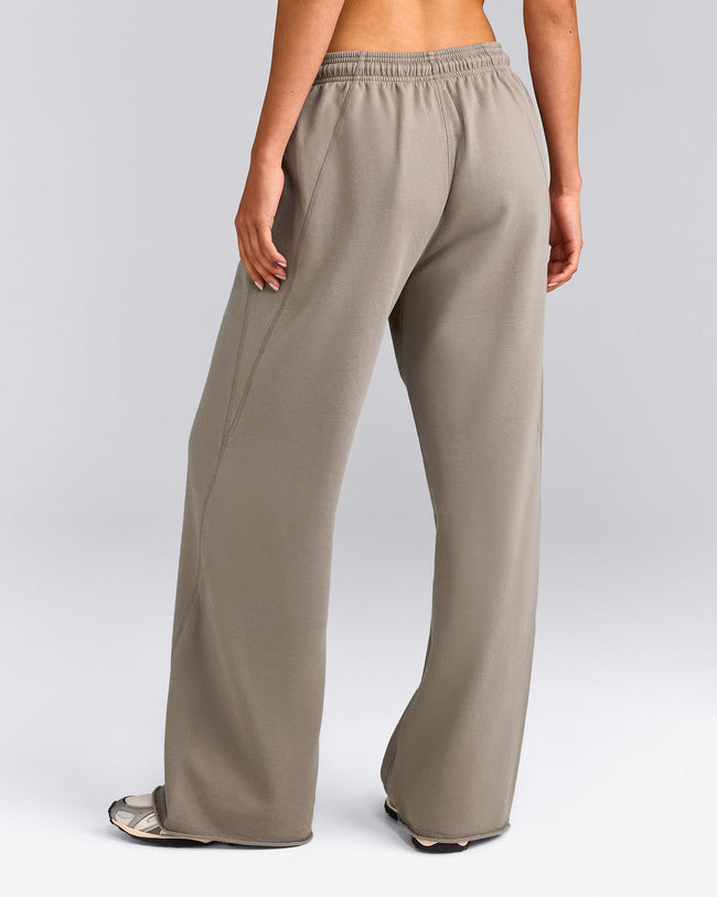 Cotton Vintage Lounge Wide Leg Joggers | Washed Minky