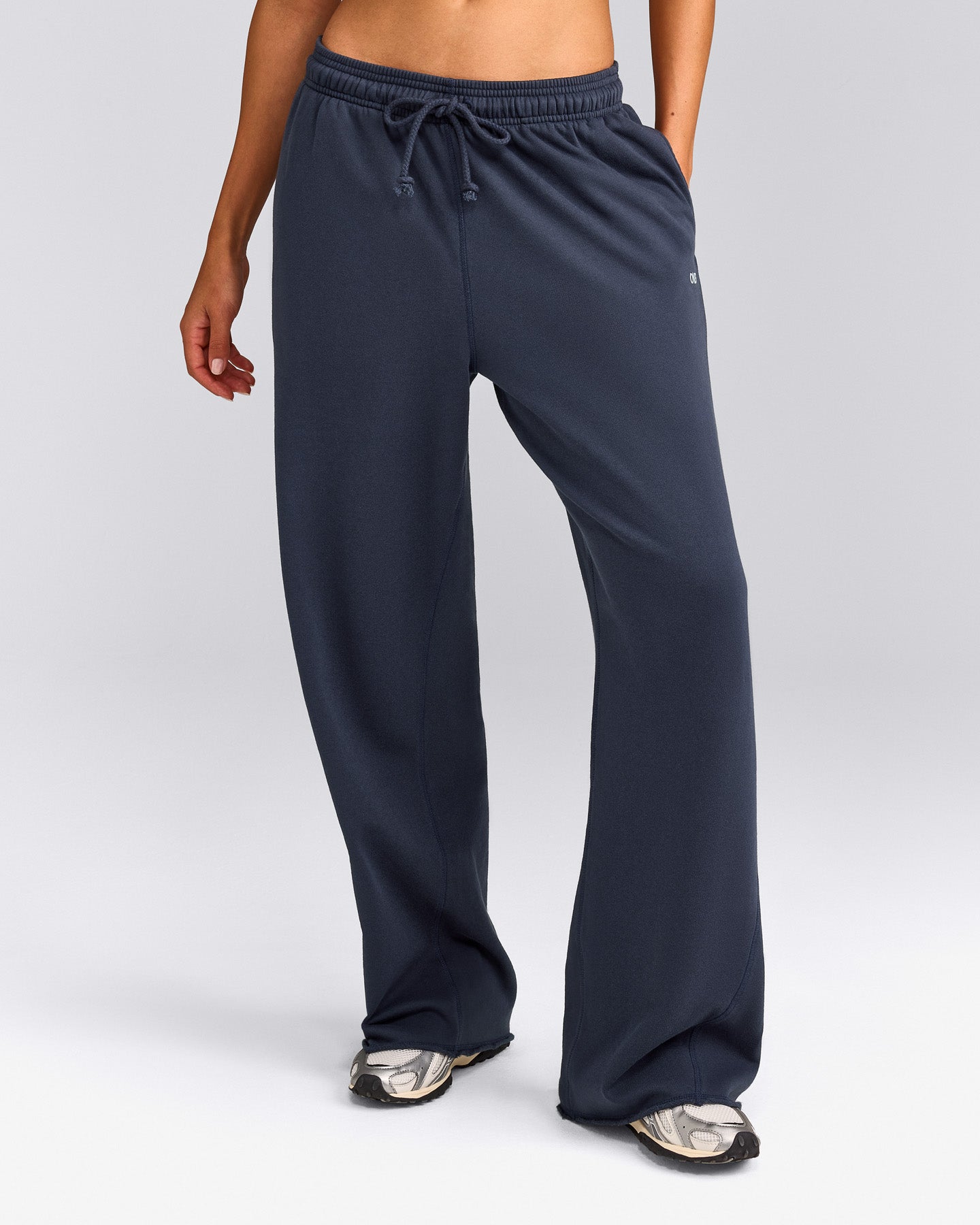 Raw Cut Lounge Wide Leg Joggers | Washed True Blue