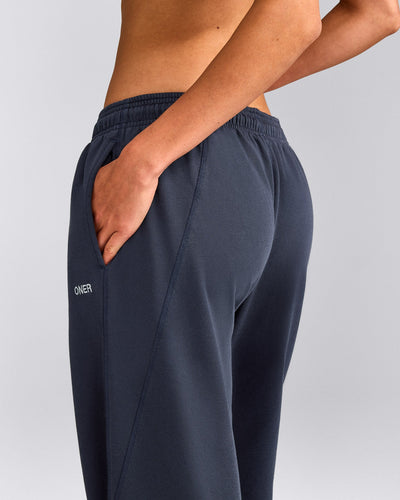 Raw Cut Lounge Wide Leg Joggers | Washed True Blue