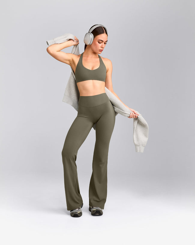 SoftMotion™ Bralette with Grey Logo | Alpine Green