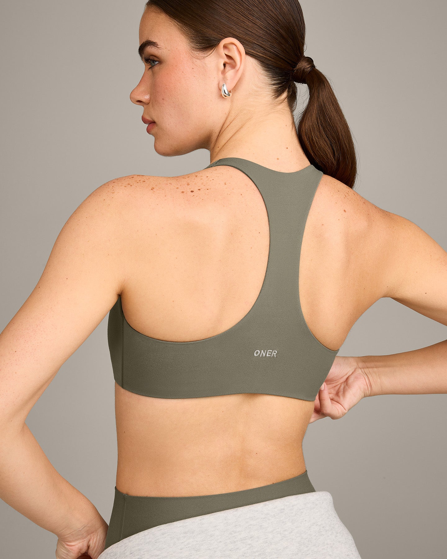 SoftMotion™ Bralette with Grey Logo | Alpine Green