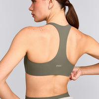 SoftMotion™ Bralette with Grey Logo | Alpine Green