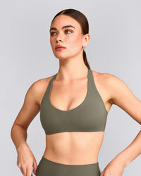 SoftMotion™ Bralette with Grey Logo | Alpine Green