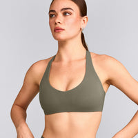 SoftMotion™ Bralette with Grey Logo | Alpine Green