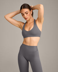 SoftMotion™ Bralette with Grey Logo | Ash Grey