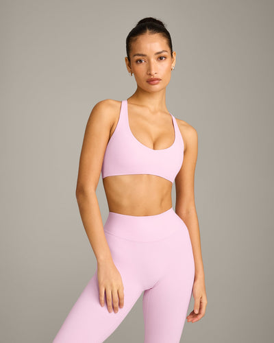 SoftMotion™ Bralette with Grey Logo | Chalk Pink
