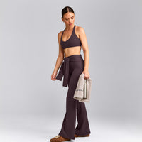 SoftMotion™ Bralette with Grey Logo | Dark Umber Brown