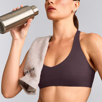 SoftMotion™ Bralette with Grey Logo | Dark Umber Brown