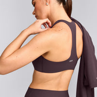 SoftMotion™ Bralette with Grey Logo | Dark Umber Brown