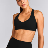 SoftMotion™ Bralette with Grey Logo | Black