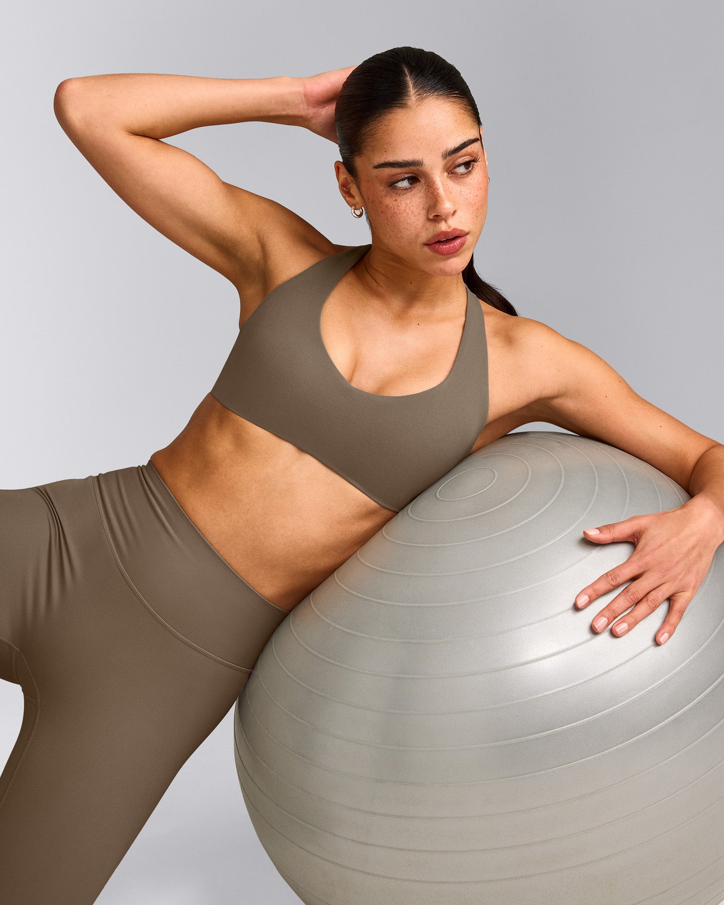 SoftMotion™ Bralette with Grey Logo | Moss Brown
