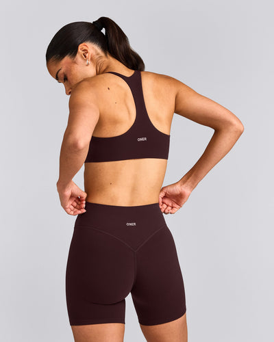 SoftMotion™ Bralette with Grey Logo | Plum Brown