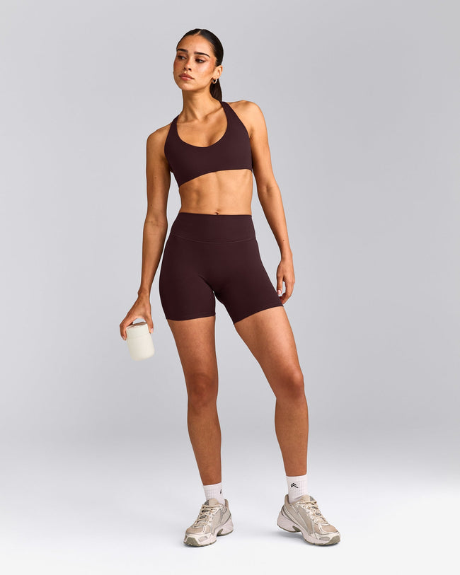 SoftMotion™ Bralette with Grey Logo | Plum Brown