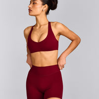 SoftMotion™ Bralette with Grey Logo | Ruby Red