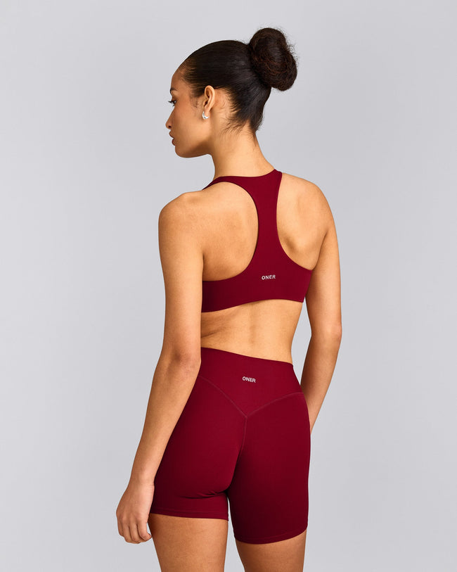 SoftMotion™ Bralette with Grey Logo | Ruby Red