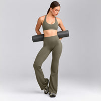 SoftMotion™ Flared Bottoms with Grey Logo | Alpine Green