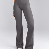 SoftMotion™ Flared Pants with Grey Logo | Ash Grey
