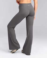 SoftMotion™ Flared Pants with Grey Logo | Ash Grey