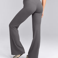 SoftMotion™ Flared Pants with Grey Logo | Ash Grey