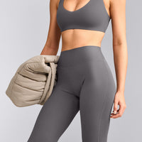 SoftMotion™ Flared Pants with Grey Logo | Ash Grey