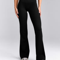 SoftMotion™ Flared Pants with Grey Logo | Black