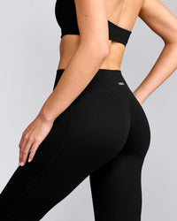 SoftMotion™ Flared Pants with Grey Logo | Black