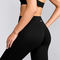 SoftMotion™ Flared Pants with Grey Logo | Black