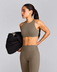 SoftMotion™ Flared Bottoms with Grey Logo | Moss Brown
