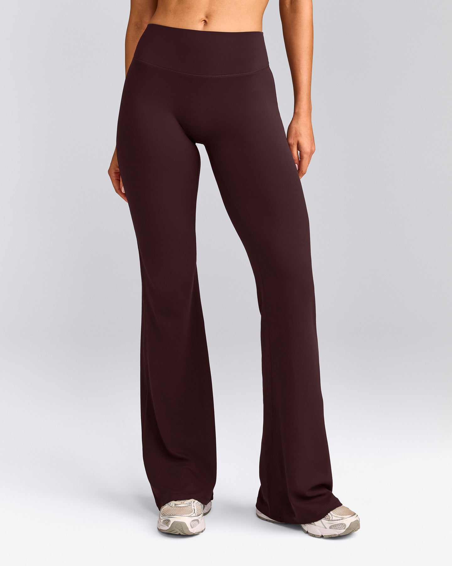 SoftMotion™ Flared Bottoms with Grey Logo | Plum Brown