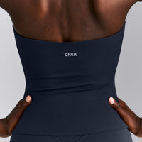SoftMotion™ Strappy Halter Neck Tank Top with Built in Bra Shelf New Branding | True Blue