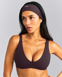 SoftMotion™ Headband with Grey Logo | Dark Umber Brown