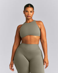 SoftMotion™ High Neck Sports Bra | Alpine Green