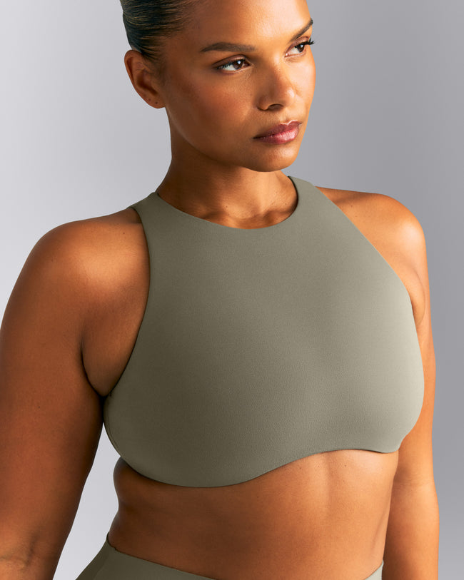 SoftMotion™ High Neck Sports Bra | Alpine Green