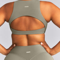 SoftMotion™ High Neck Sports Bra | Alpine Green