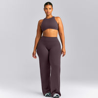 SoftMotion™ High Neck Sports Bra | Dark Umber Brown