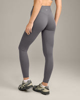 SoftMotion™ High Waisted Leggings with Grey Logo | Ash Grey