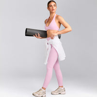 SoftMotion™ High Waisted Leggings with Grey Logo | Chalk Pink