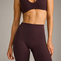 SoftMotion™ High Waisted Leggings with Grey Logo | Plum Brown
