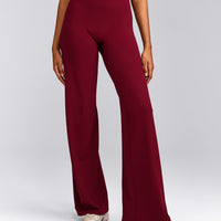 SoftMotion™ Straight Leg Bottoms with Grey Logo | Ruby Red