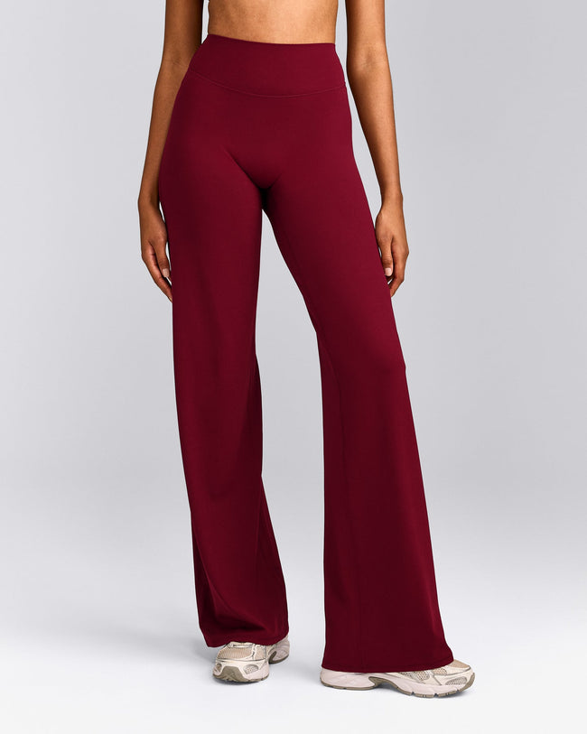 SoftMotion™ Straight Leg Bottoms with Grey Logo | Ruby Red