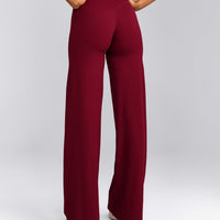 SoftMotion™ Straight Leg Bottoms with Grey Logo | Ruby Red