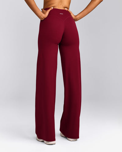 SoftMotion™ Straight Leg Bottoms with Grey Logo | Ruby Red