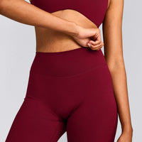 SoftMotion™ Straight Leg Bottoms with Grey Logo | Ruby Red