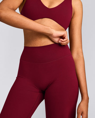 SoftMotion™ Straight Leg Bottoms with Grey Logo | Ruby Red