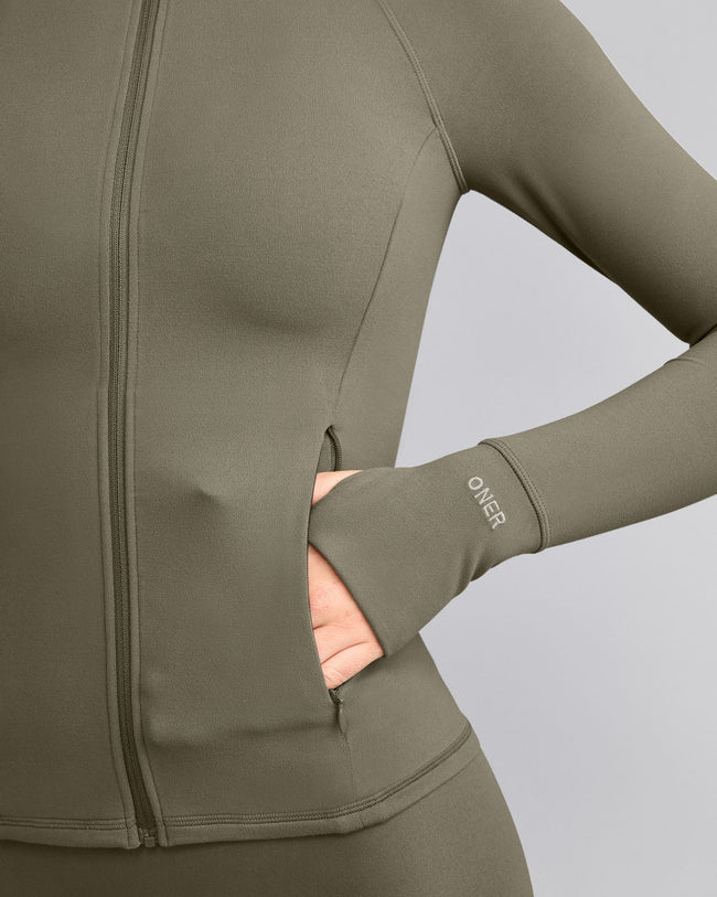 SoftMotion™ Jacket with Grey Logo | Alpine Green
