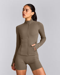 SoftMotion™ Jacket with Grey Logo | Moss Brown
