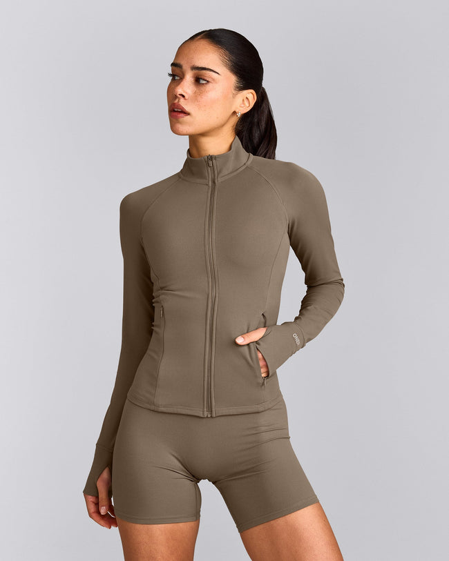 SoftMotion™ Jacket with Grey Logo | Moss Brown