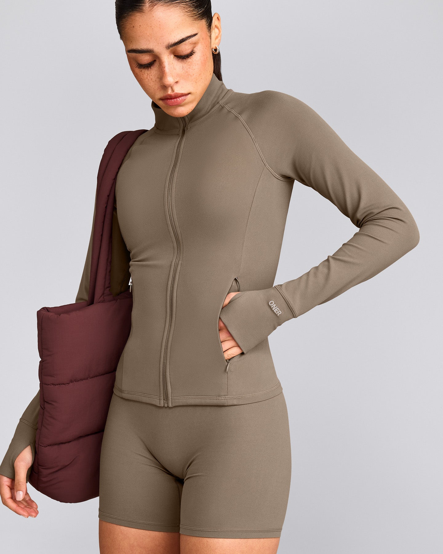 SoftMotion™ Jacket with Grey Logo | Moss Brown