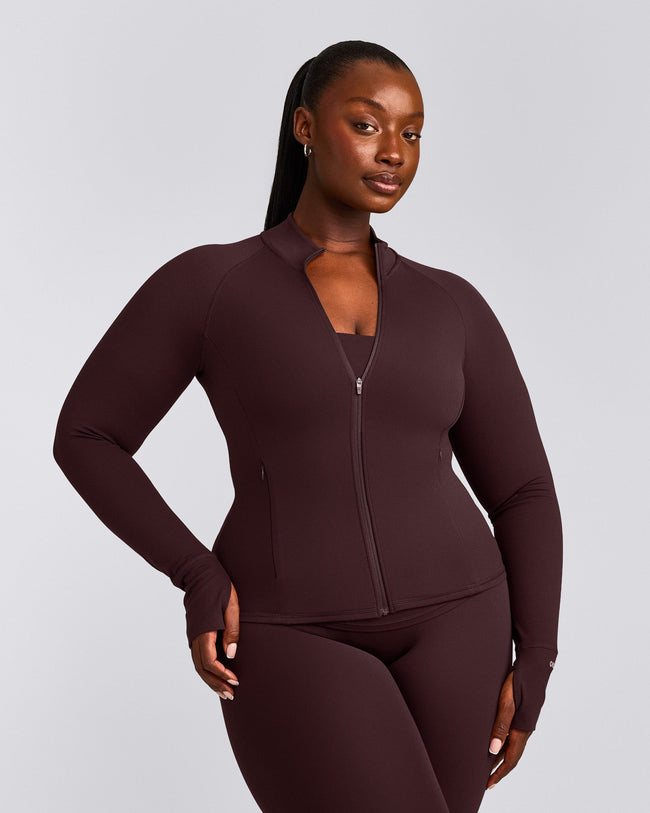 SoftMotion™ Jacket with Grey Logo | Plum Brown
