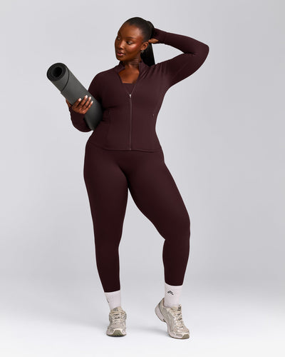 SoftMotion™ Jacket with Grey Logo | Plum Brown